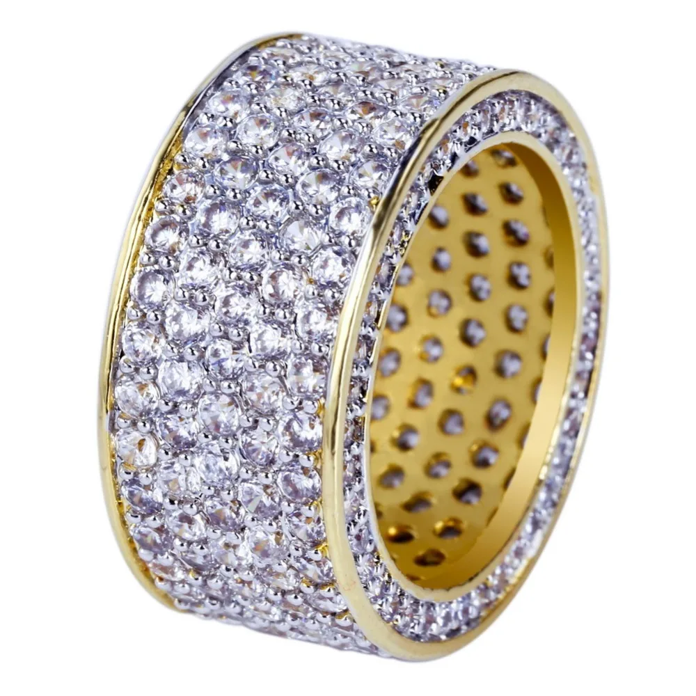 TOPGRILLZ, новинка, модное позолоченное кольцо с микро кубическим цирконием, круглое кольцо, полностью покрытое льдом, в стиле хип-хоп, рок, ювелирное изделие для мужчин