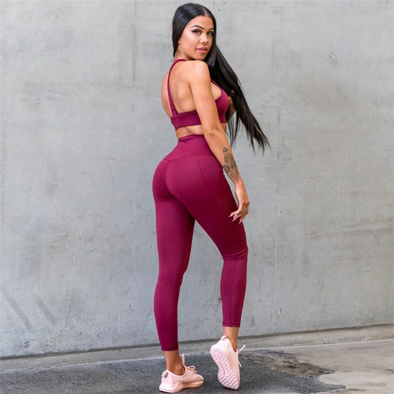 Fitness Legging Clothing Dames Sportkleding Sport Womens Bra Yoga Set Jumpsuit gym Active Wear Training Suit Sujetador Deportivo