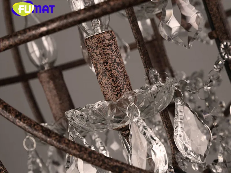Iron crystal birdcage light fixture 17