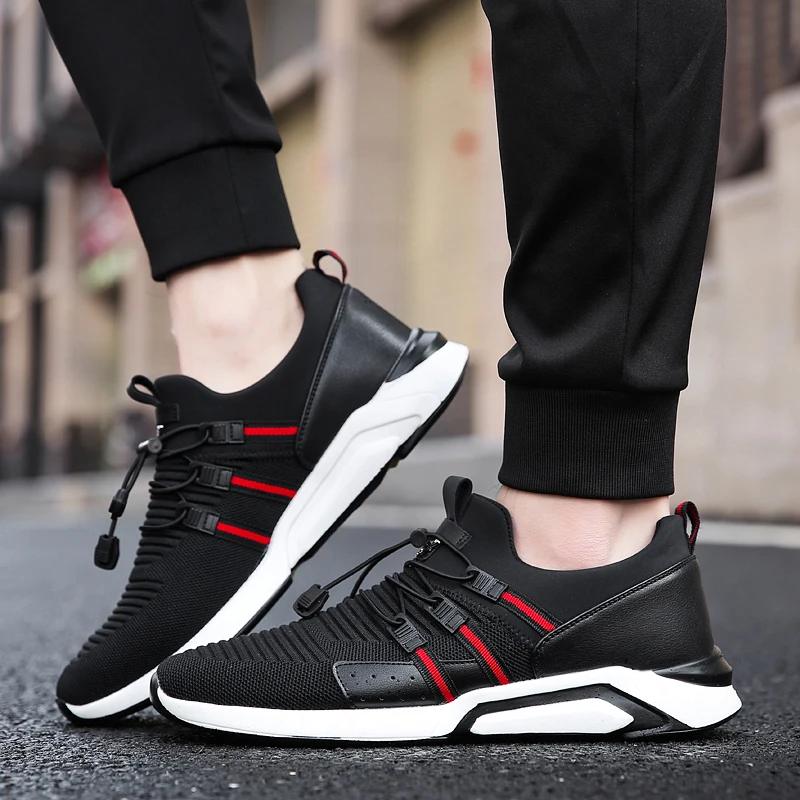 Polali Marca Sapatos Preto Escorregar Calçados Ao De Casuais Respirável Tênis Ar Homens Moda 48 Homem vermelho amp; Tamanho Livre Light rqqwdnI4