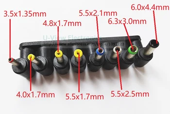 

NCHTEK 90 Degree Angled 8 In 1 Universal DC 5.5*2.1mm Female to DC Male Plugs Power Connector For Laptop/Free shipping/10Sets