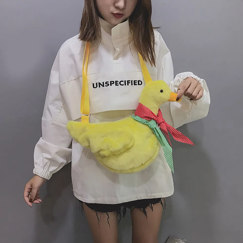 

Fashion Women Messenger Bag Cartoon Chicken Casual Shoulder Bags Cute Children Girls Plush Handbag Bolsos Mujer sac a main