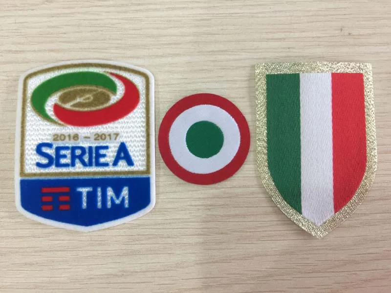 

16 17 Italia Calcio patch Serie A patch red coppa Italia Circle Scudetto patch Scudetto Italy Cup patches 3 pcs