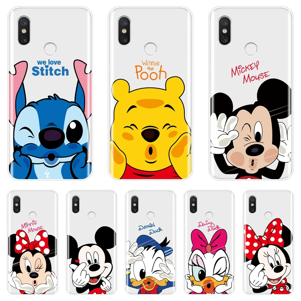 

Cute Mickey Minnie Mouse Phone Case Silicone For Xiaomi Mi 5 5C 5S 5X 6 6X Plus Soft Back Cover For Xiaomi Mi A1 A2 Lite 8 SE