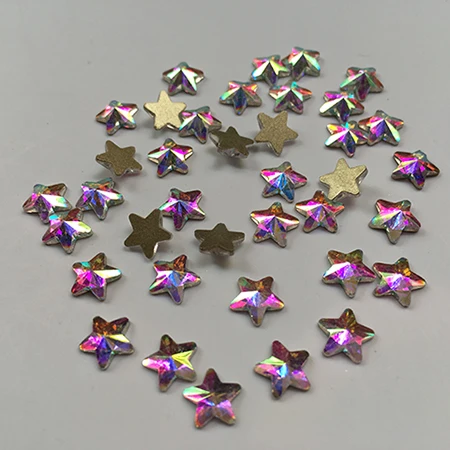 10 шт Кристальные AB 3D Стразы для дизайна ногтей, драгоценные камни с плоской обратной стороной, сделай сам, украшения для маникюра, алмазные украшения, различные формы для ногтей - Цвет: Size(7mm)