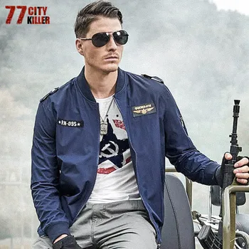 

77City Killer Brand Flight Jacket Embroidery Military Jacket Men Autumn Cotton Male Casual Air Force Flight Jacket Plus Size 6XL