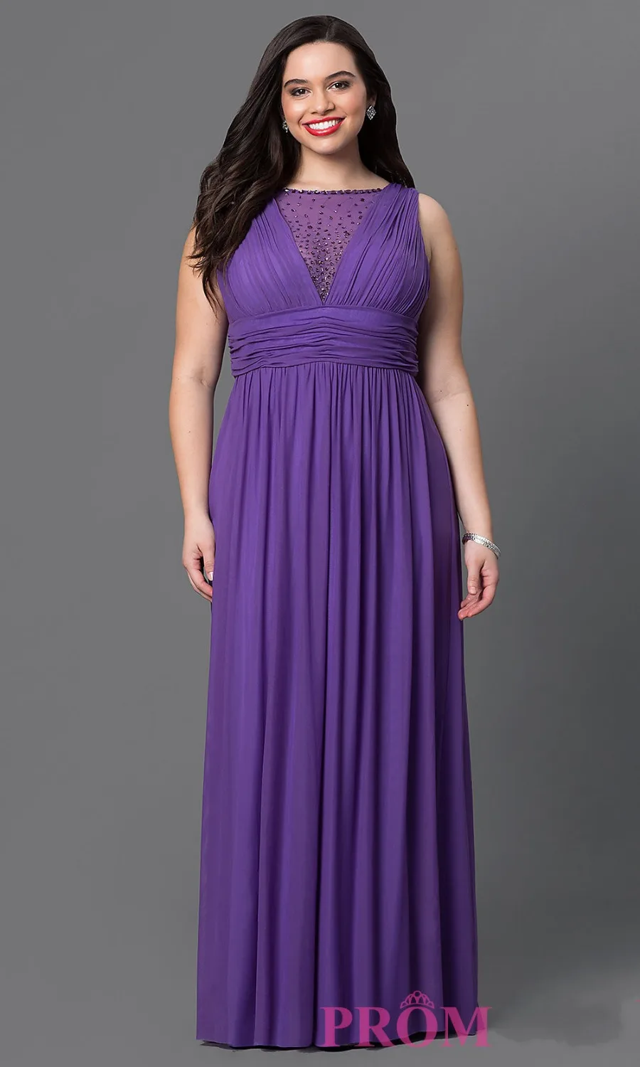 purple formal gowns plus size