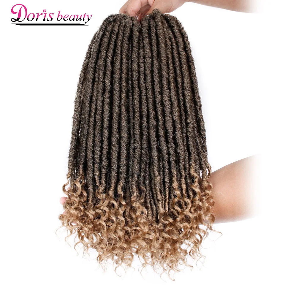 

16 20inch Goddess Faux Locs Crochet Braids Soft Natural Synthetic Hair Extension 24Strands Curly End for Women Doris beauty