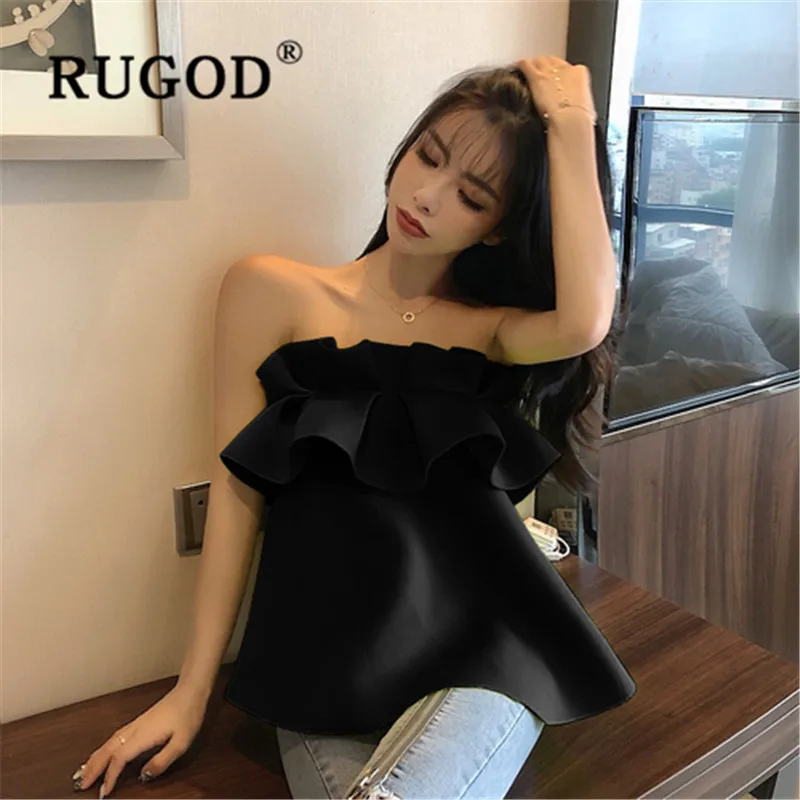 

RUGOD 2019 new arrival One-shoulder strapless strapless camiseta tirantes mujer casual holiday tank top women