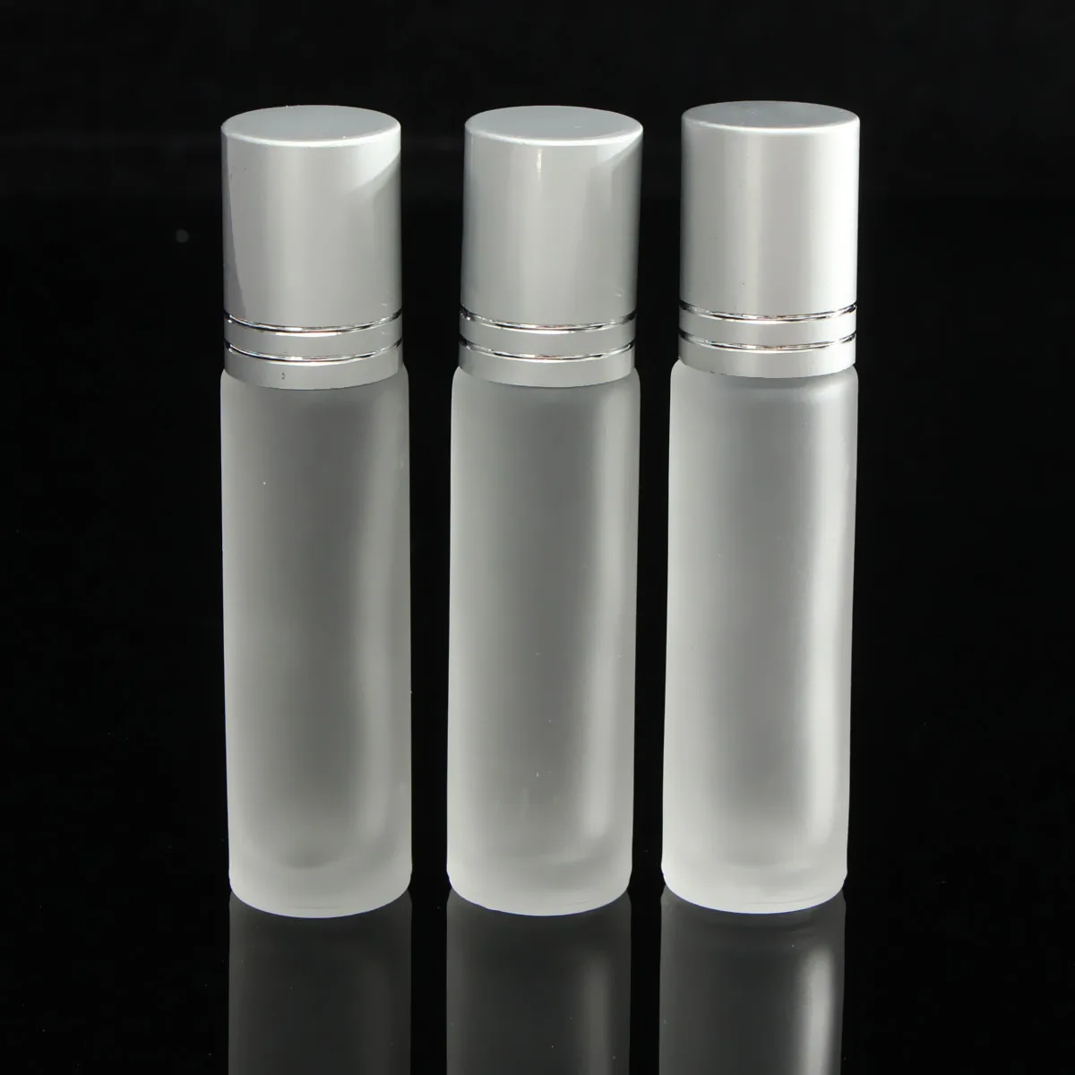 New 3pcs 10ml Transparent Frosted Thick Glass Roll On Essential Oil