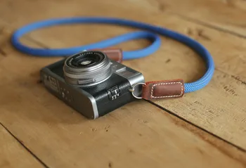 

COOL gray blue Climbing rope 10mm handmade Camera neck shoulder strap & windmup