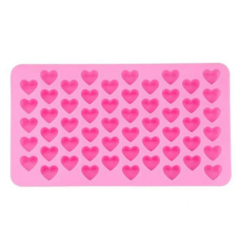 

55 Lattices Heart Chocolate Molds Ice Cube Tray Biscuit Candy Mold DIY Silicone Mold New