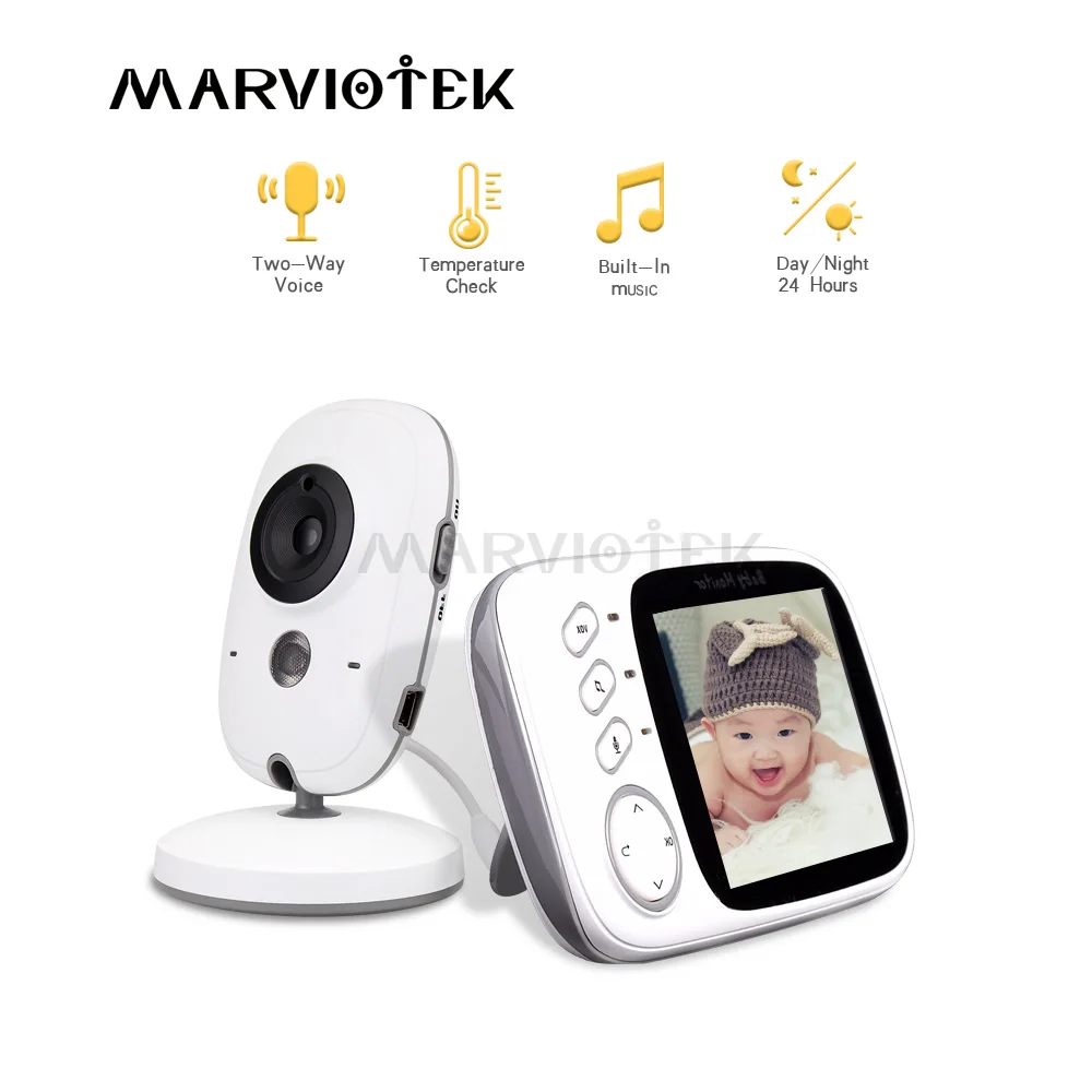  Baby Monitor wifi 3.2 inch LCD Night Vision 2 way Talk 8 Lullabies Temperature monitor video nanny 