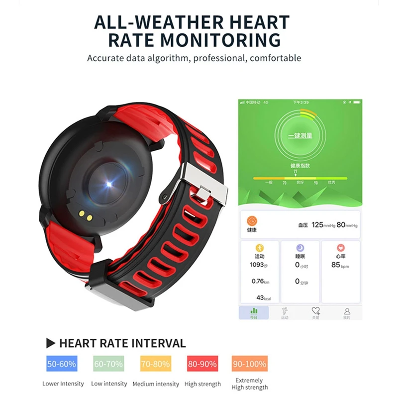 Smart Watch Bracelet Full Press Health Monitoring Ip68 Waterproof Bluetooth Sports Tracker Band Smartwatch For Men & Women