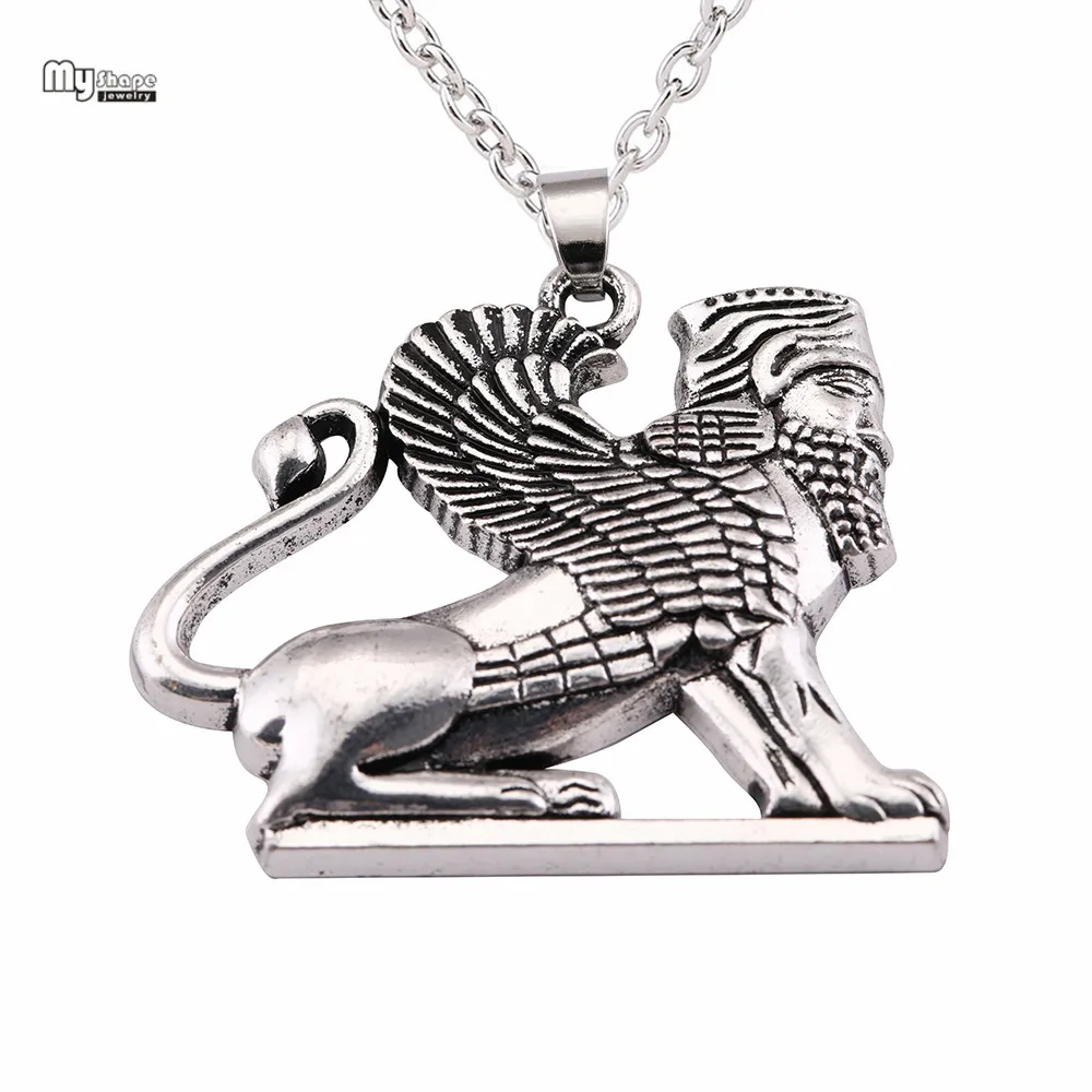 

My Shape Ahura Mazda Culture Pandent Statement Necklace Men Persian Empire Religion Zoroastrianism Necklaces for Women Sphinx