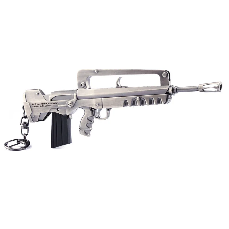 Famas Model Flint Gray Rifle Keyring Scale FAMAS Asssault Gun fortnight Battle Royale Toy Model guns p90 toy gun
