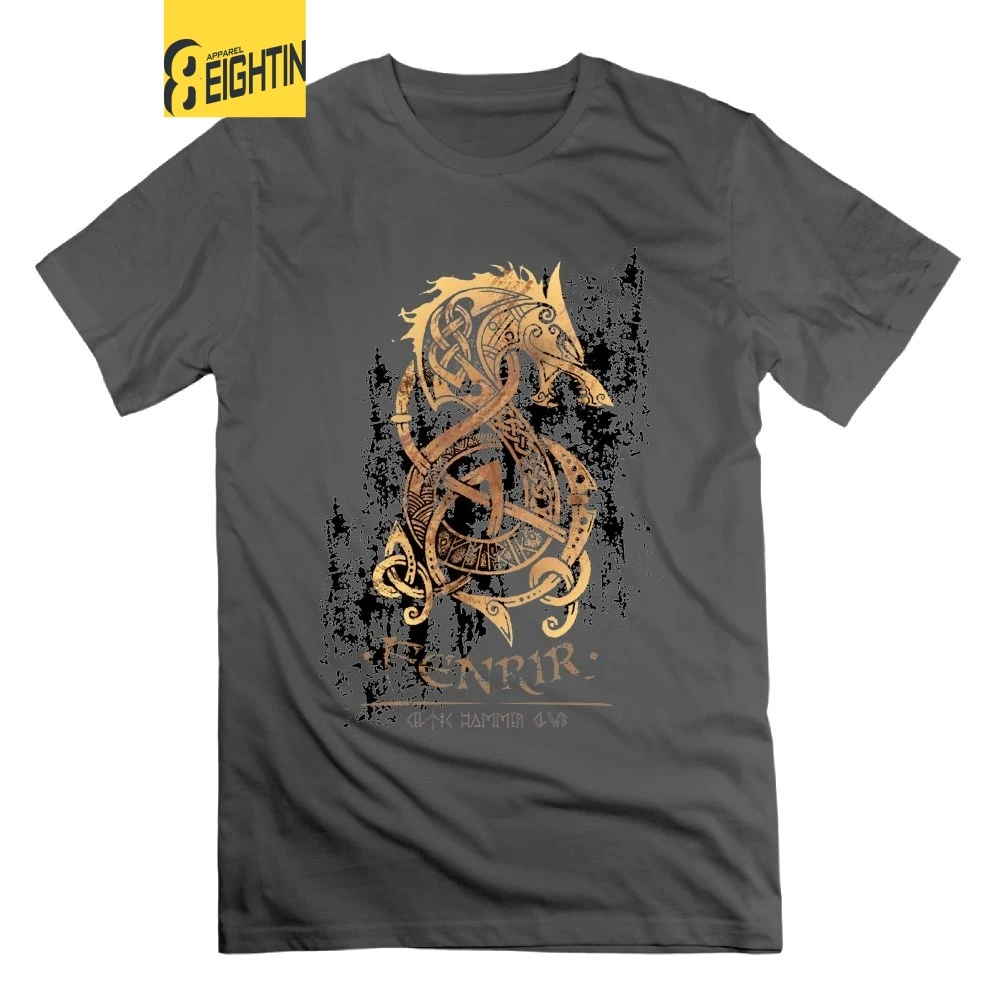 

Viking The Nordic Monster Wolf Odin Valhalla T Shirt Short Sleeves Tees T-Shirts 100% Cotton Vintage Tops for Men O Neck