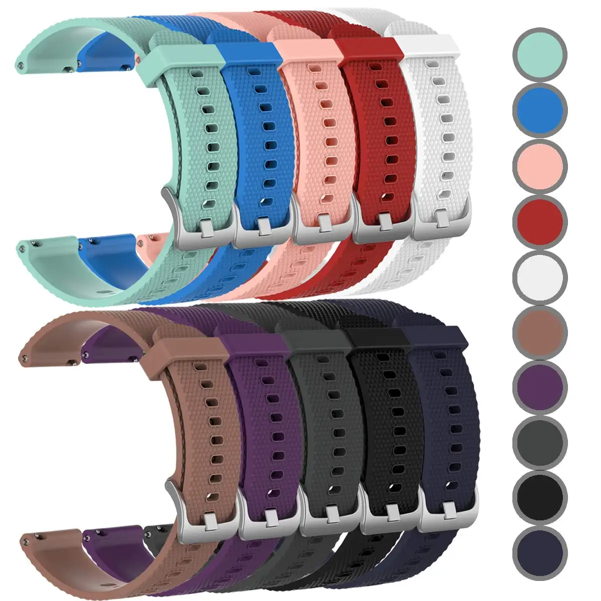 

Newest Replacement Silicone Bands for Garmin Vivoactive 3/Vivomove/Vivomove HR (No Tracker, Replacement Bands Only)