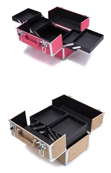 

New Pro Makeup Case Bag Cosmetic Train Storage Artist Organizer Beauty Box 2 colors 28.5x18.5x20.5cm