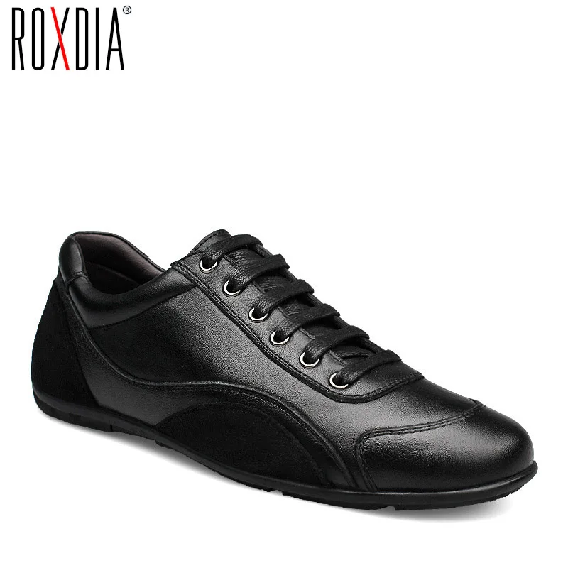 

ROXDIA genuine leather first grade cow leather men's flats spring autumn men casual flat man shoes plus size 39-48 RXM040