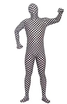 

(PHC119) lycra spandex tights fetish zentai unisex suits male female mosaic black/white classic halloween cosplay costumes