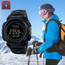 SKMEI Брендовые мужские спортивные часы обратный отсчет светодиодный цифровые военные часы с компасом многофункциональные наручные часы Relogio Masculino 1290