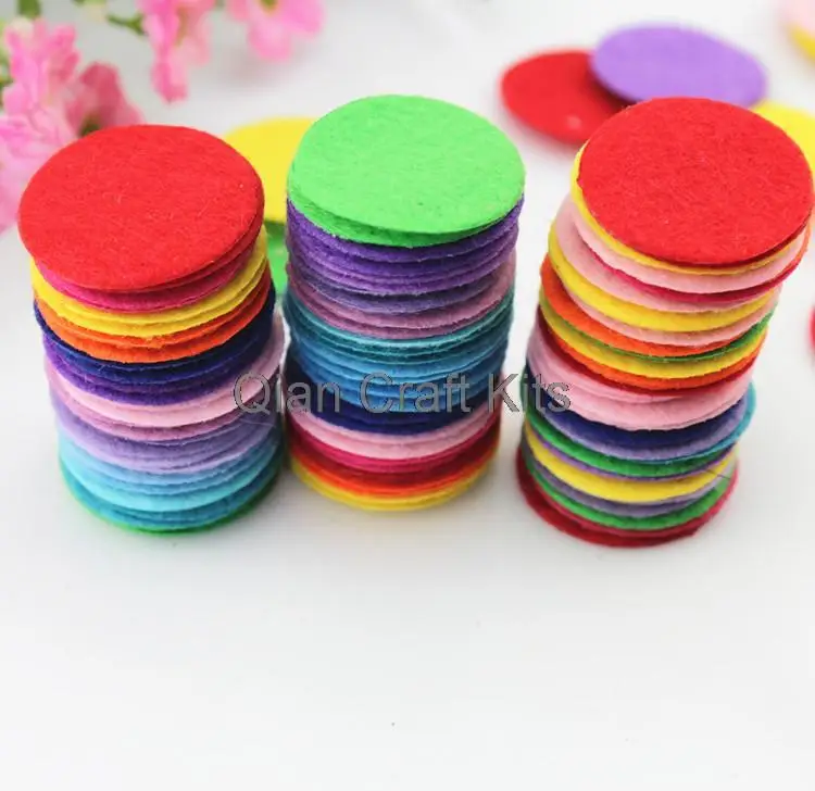 2000pcs mixed color 25mm cute mini  Felt circle shape scrapbooking  applique baby shower supplies die cut DIY