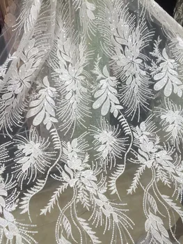 

fashion Z-han42215 french lace fabric with stones and sequins Newest embroidered lace high quality