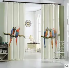 Europe font b Curtains b font 3D Printing Parrot High grade font b Window b font