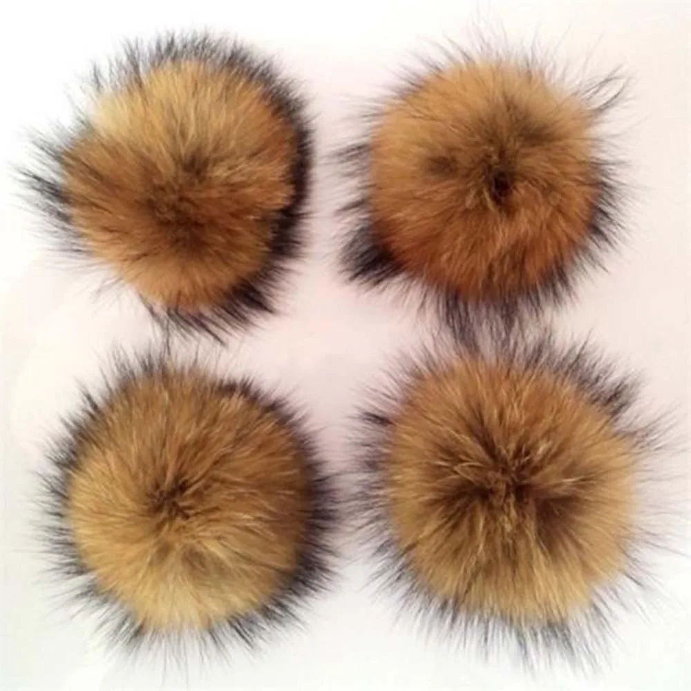 

1PC Women Fluffy Fur Pompom Balls Accessories Knitted Beanies DIY Cap Scarves Natural Corsage Clothing Headpieces Decor