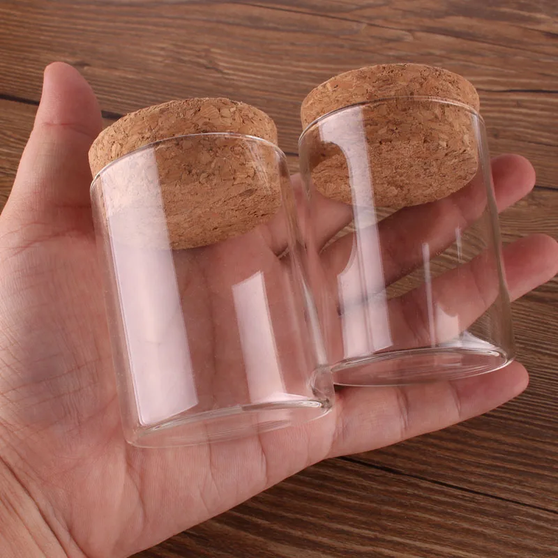 12pcs 50ml size 47*60mm Test Tube with Cork Stopper Spice Bottles Container Jars Vials DIY Craft