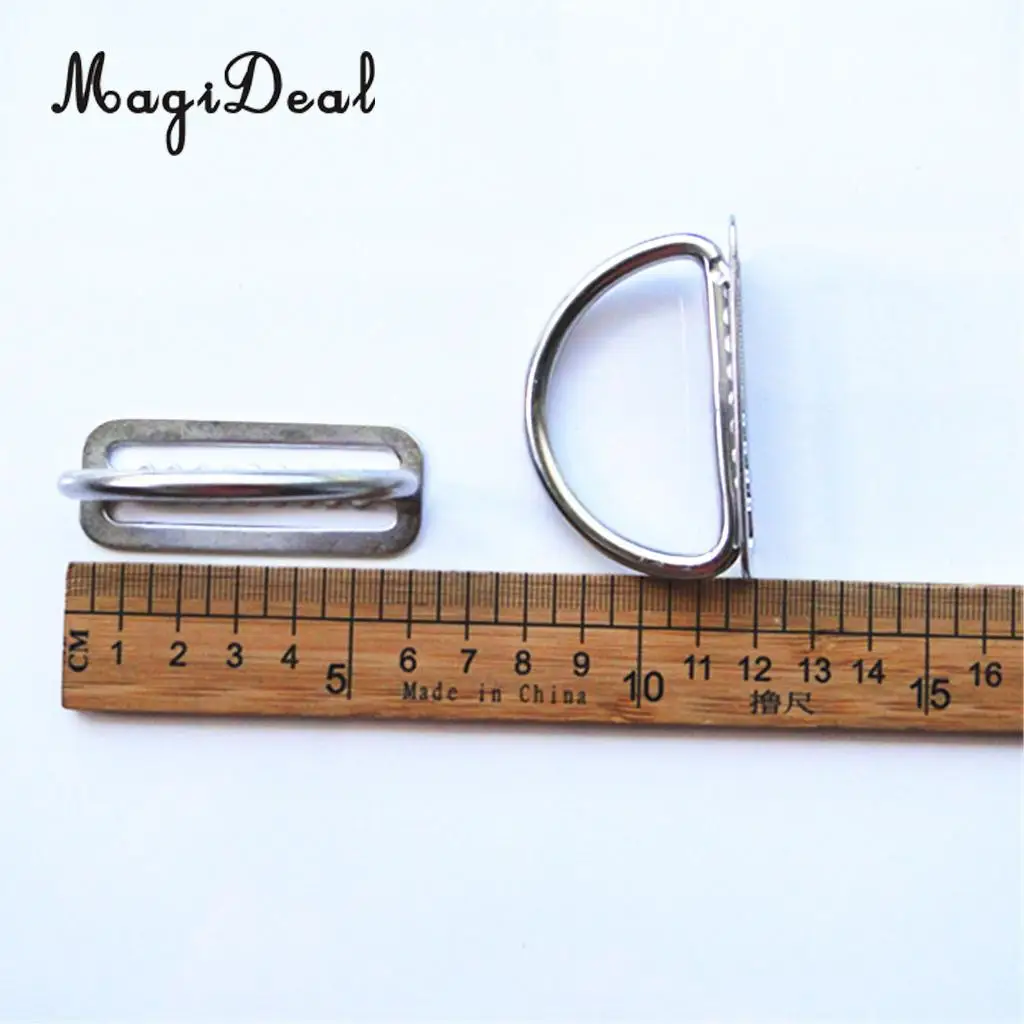 MagiDeal Heavy Duty Scuba Dive 316 Stainless Steel Diving Weight Belt Keeper D Rings for 5cm Weight Belt Surfing Swimming Sport