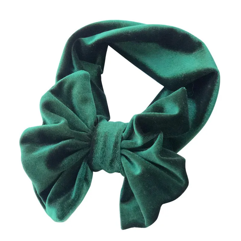 

Baby headband children's gold velvet wide version elastic large bow hair band for 0-3T