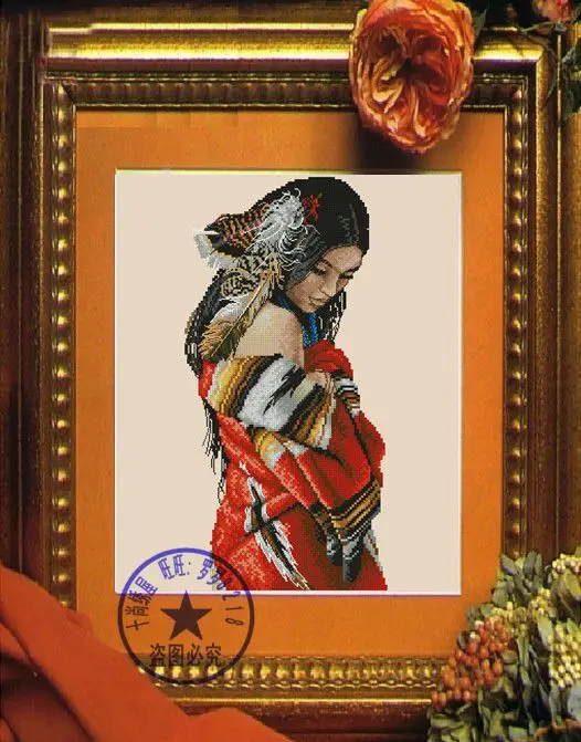 cs-2144 Cross Stitch Kit Beautiful Asian Eastern Woman Lady Girl Beauty anc 01176