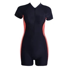 Плюс размер купальник Спортивный тренировочный купальный костюм пляжный серфинг спортивный купальник женский цельный Купальники с застежкой-молнией