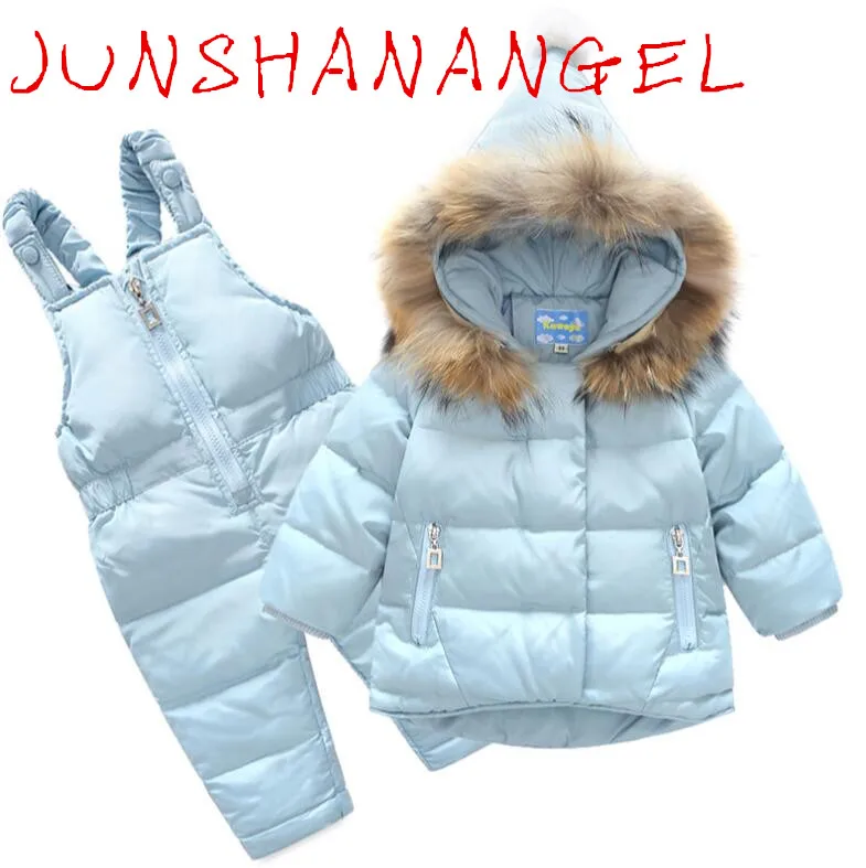 

parka real Fur hooded boy baby girl duck down jacket warm kids snow suit children coat snowsuit winter clothes girls clothing