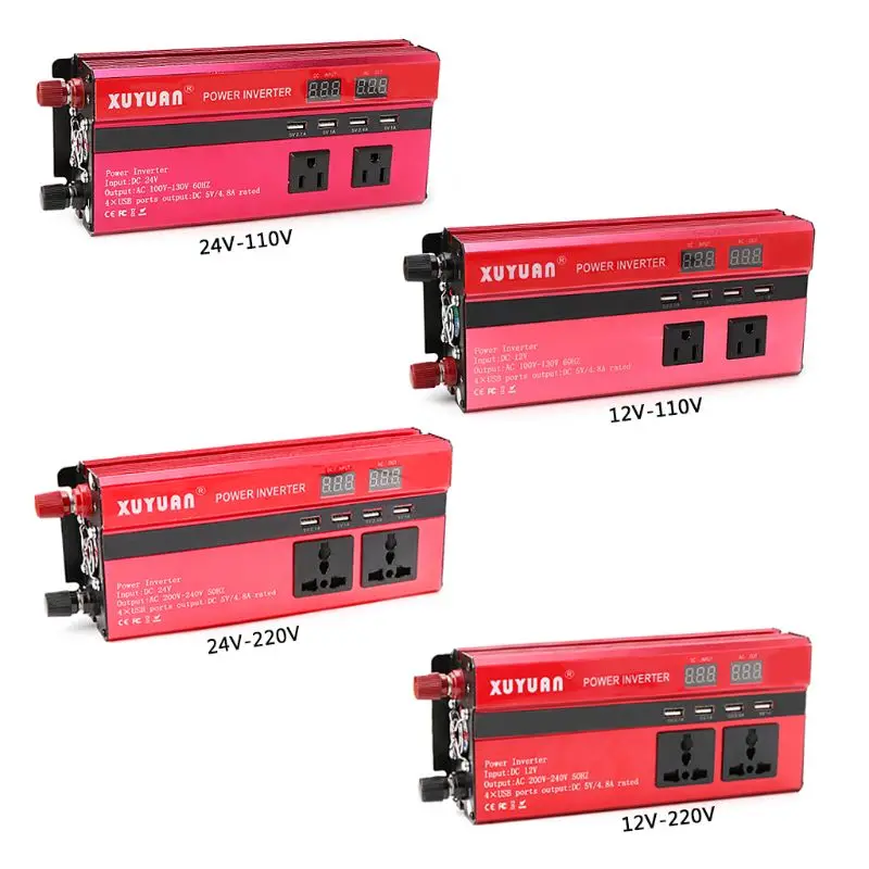 4000W falownik solarny sinusoida LED 4 USB DC12/24 V do AC110V/220 V konwersja 4000W falownik solarny sinusoida LED 4 USB DC12/24 V do AC110V/220 V konwersja