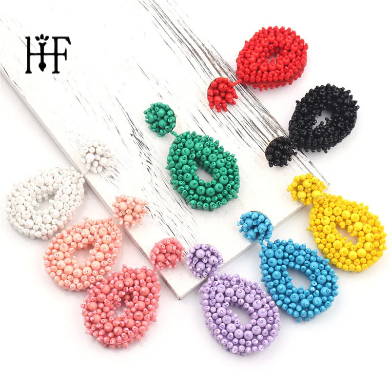 

Boho Ethnic Large Tassel Fringe Earrings 2019 Handmade Big Beads Statement Earrings Party Dangle Drop Earrings Ohrringe Gift