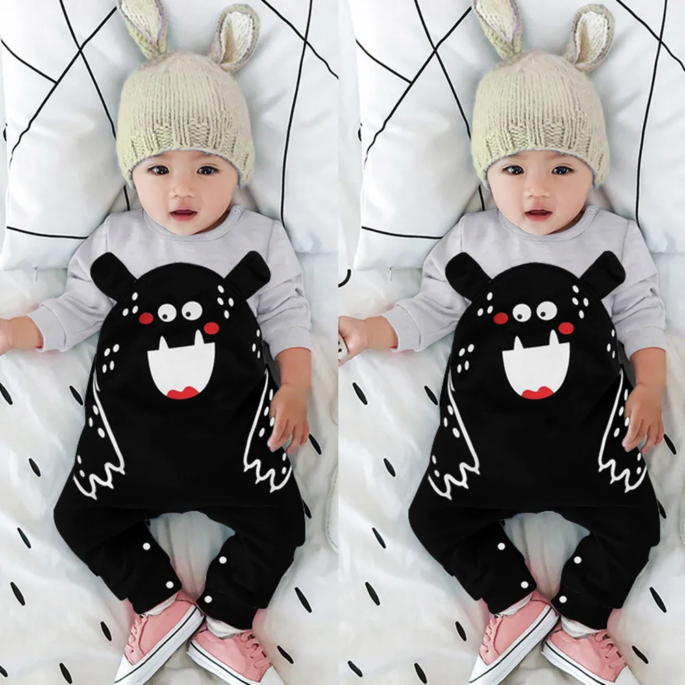 

Infant Baby Boys Girls Romper Cute Cartoon Bear Print Romper Jumpsuit Clothes Casual Long Sleeve Overalls For Newborns Hot Sale