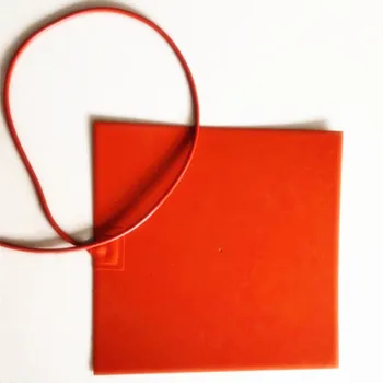 

350*350*1.5mm Heat Bed for 3D Printer Silicone Rubber Heater 220v 500w adhesive 1 side 1000mm lead wire come out from 1 side