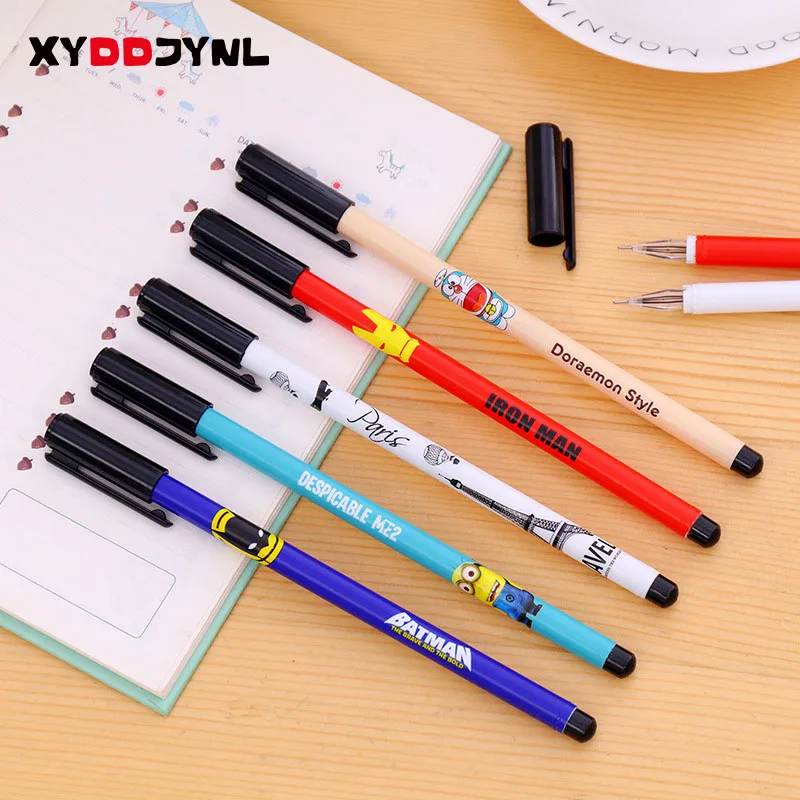 

2 X Multi-style Kawaii Cartoon Plastic Anime Diamond Head Gel Pen for Kids Student Crative Canetas Gift Stationery Office Supply