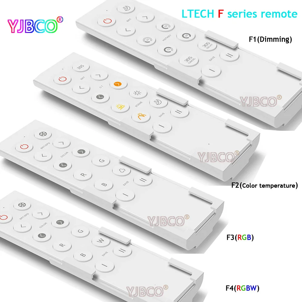 

LTECH F1 F2 F3 F4 2.4G RF dimmimg Color Temperature RGB RGBW Remote Control for led strip+F4-3A Wireless receiver