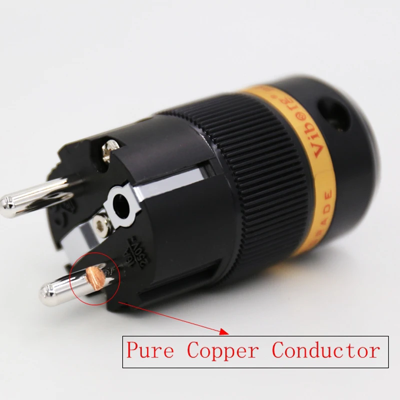 Plugue de Alimentação para Faça Cabo de Alimentação Ve501r + Vf501r Viborg Áudio Ródio Cobre Puro Chapeado Iec Conector ue Schuko Você Mesmo Elétrica 1xpair - Image 4