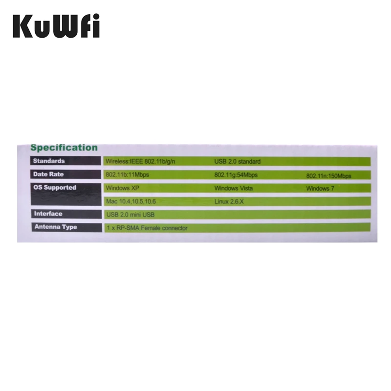 KuWFi Alfa USB Wifi адаптер awus036нh Ralink3070L Wifi приемник 2000 МВт 150 Мбит/с Беспроводная USB Wifi сетевая карта для ПК/ноутбука