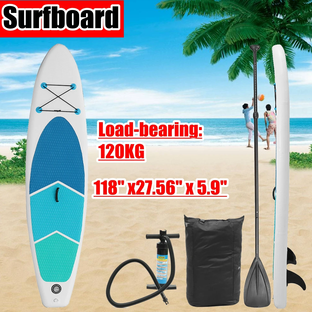 

Gofun 3MX0.7MX0.15M Inch Stand Up Paddle Surfboard Inflatable Board SUP Set Wave Rider + Pump inflatable surf board paddle boat
