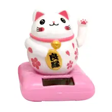 Милый счастливый кот на солнечных батареях качели игрушка автомобиль украшение для приборной доски домашний стол Декор автомобиля подвесные аксессуары