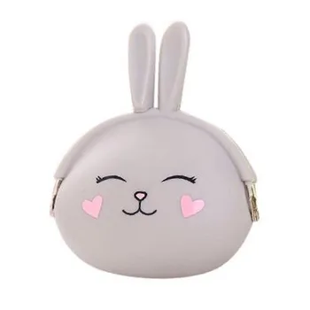 

Cute silicone Coin Purse cartoon bunny key bag Korean candy color soft cotton coin bag fashion Cute Card Bag Small Wallet