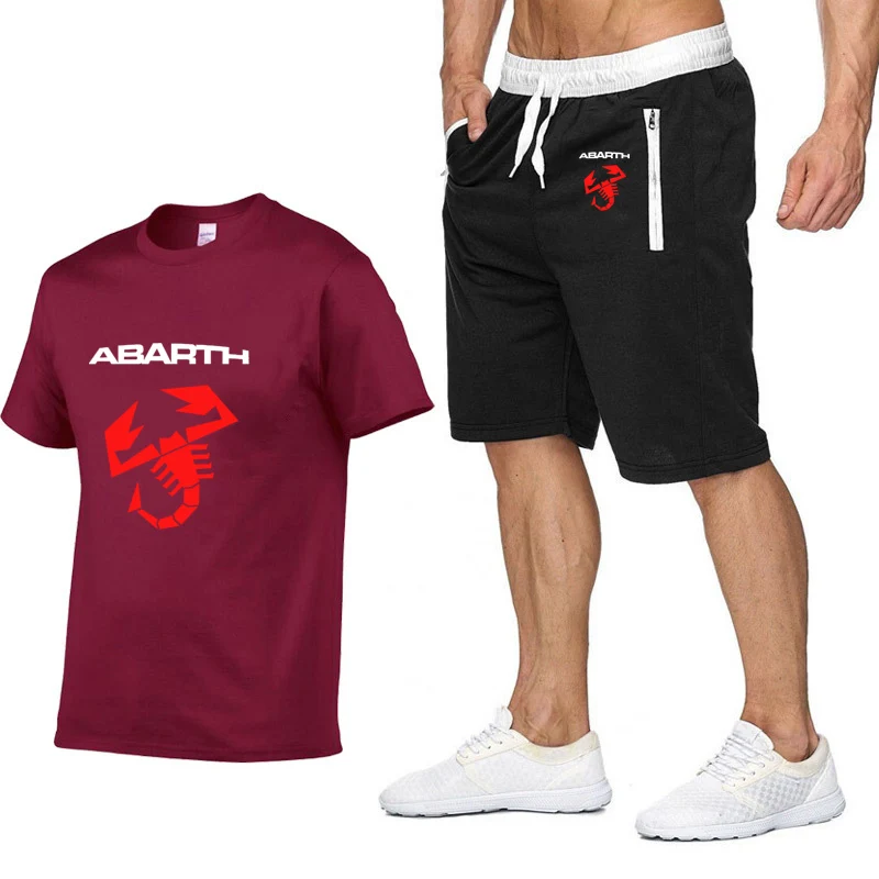 Мужская летняя футболка с коротким рукавом, автомобиль ABARTH, логотип, хип-хоп, Harajuku, футболка, высокое качество, хлопковые футболки, штаны, костюм, спортивная одежда - Цвет: 811