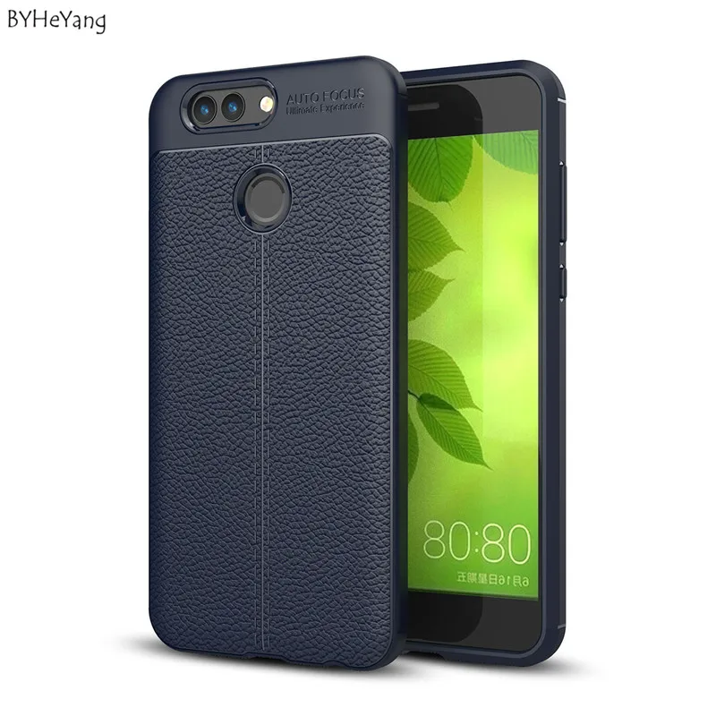 BYHeYang For Huawei Nova 2 plus Cases Leather Texture Silicone Soft TPU ...