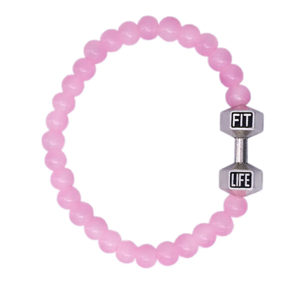 Женский браслет из розового бисера для занятий спортом|bracelets for|fit life braceletlife bracelet |